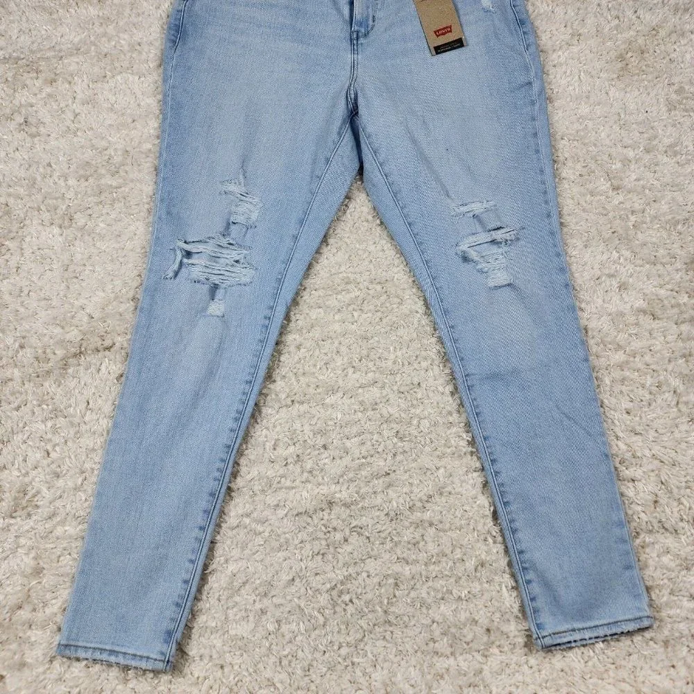 Levis Skinny Jeans Womens 16 W Blue Sculpt 721 Hypersoft Stretch Distressed Pant